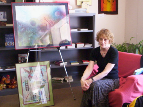Gail with Paintings