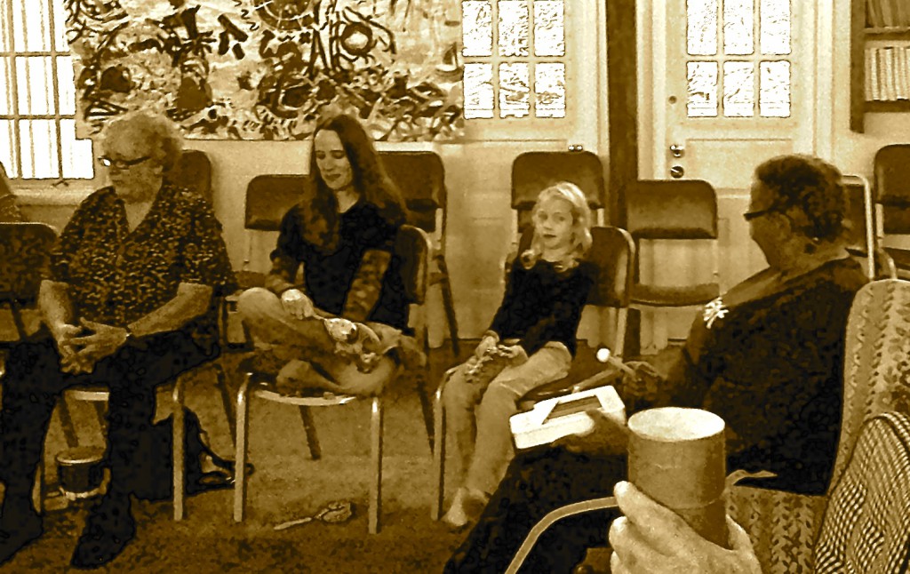 "Emergence: Book Art" Release, Oct. 18, Kalamazoo Friends Meeting House. Thanks to Jill for the photo, which I've altered.